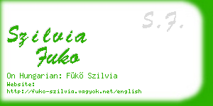 szilvia fuko business card