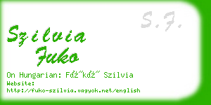 szilvia fuko business card